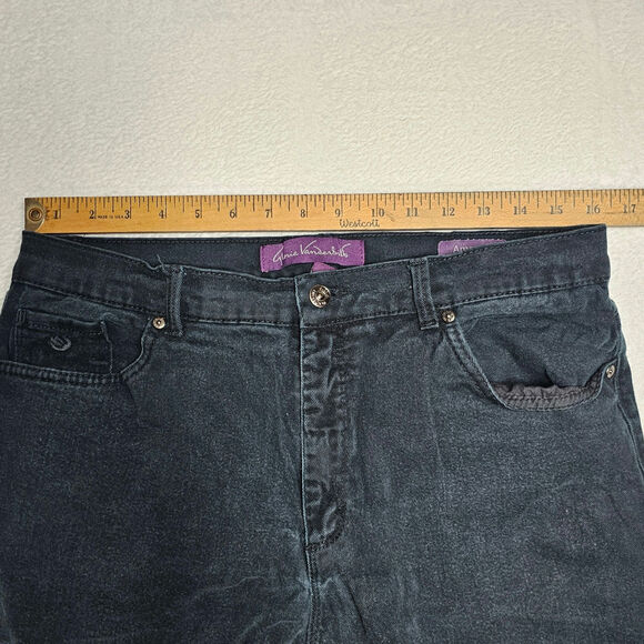 Gloria Vanderbilt Amanda Jeans Size 16 Black Classic High Rise Stretch AS SHOWN - Picture 5 of 10